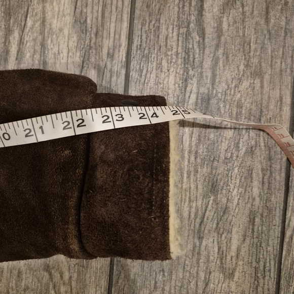 Vintage Suede Sherpa Jacket Size 38 Western Marlboro Man Coat Leather Shearling - Picture 5 of 11